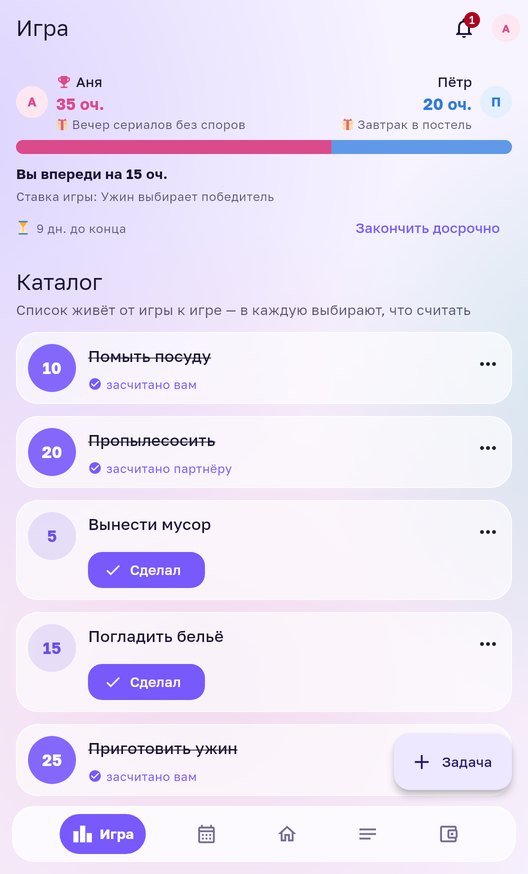 Приложение для пары: дела по дому на счёт, срок игры и награды